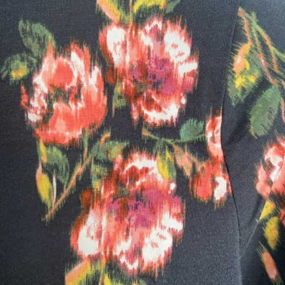 Loft Floral Turtleneck Top Grey Size M - Picture 6 of 8